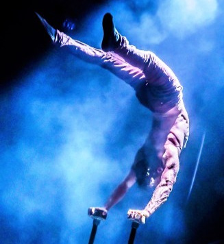 Within the black and red confines of the Bosco Theatre, a variety of stand-alone performers engage and amuse the audience with their particular circus skill