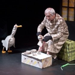 Lighting and costumes are skilfully designed so that McNeil is nearly invisible as she animates Duck, which contributes to the visual magic of this piece.